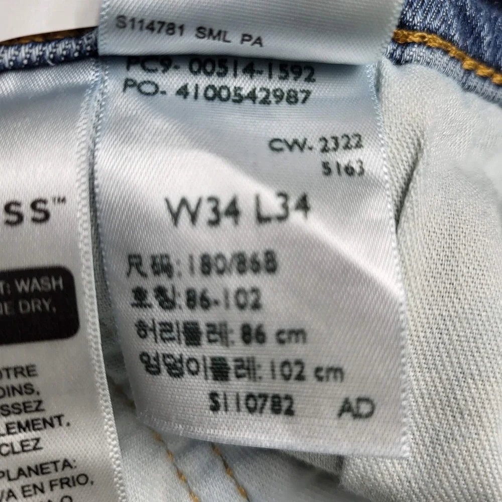 Levi's 514 Men Jeans 34X34 Blue Denim Straight Fit 31